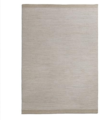 Steffensmeier Handweb Teppich Berlin | Wolle, Beige, handgewebt, Größe: 160x230 cm Wohnzimmer und Schlafzimmer