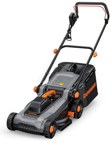 DOVAMAN LA36A Cortacésped Eléctrico 1500W, 36cm Corte, 95% Recogida, Altura 6 Posiciones, Cesto 40L, 2-en-1 Mulching & Recolección, Empuñadura Plegable, Ideal para Jardín & Cuidado del Césped