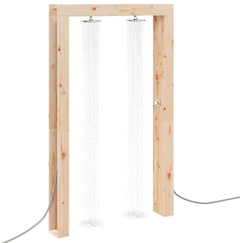 vidaXL Doccia da esterno 226 cm Legno massello di pino e acciaio inox