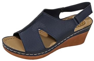 Generico Sandali Blu Donna Moderna Minimale Sandalo Da Passeggiata Ciabatte Da Festa Senza Tacco Scarpe Sandali Eleganti Donna