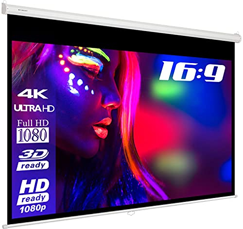 ESMART Economia EXR Schermo di rollo manuale 157 cm Immagine 140 x 79 cm (63) | Formato 16:9 | Schermo per proiezione proiettore home cinema Schermo per tende a rullo LCD LED