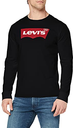 Levi's Men's Long-Sleeve Standard Graphic Tee T-Shirt, Stonewashed Black, L