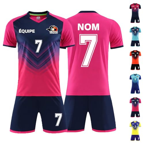 Maillot de Football Personnalisé pour Enfant, Homme, Femme - Nom, Numéro et Logo de l'Équipe