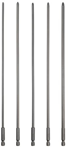 Rocaris 5 Pack Extra Long Phillips Screwdriver Bit Sets, 1/4 Inch Hex Shank Magnetic Screwdriver Bits Cross Head S2, 12 Inch