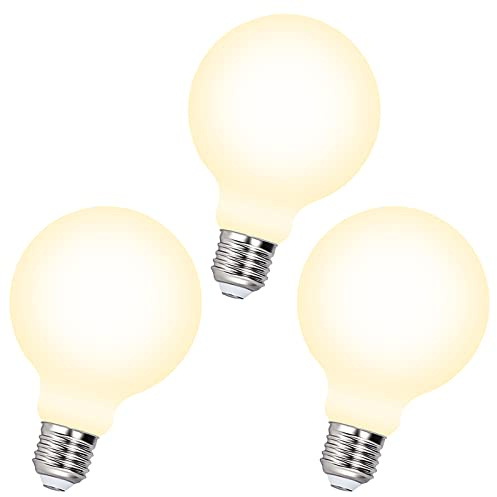 ENUOTEK Dimmable 8W LED G95 Large Globe E27 Edison Screw Round Light Bulbs Energy Saving Bulb Lamps 870Lm Omnidirectional Warm White Lighting 3000K for Pendant Light Wall Lamp 3 Pack