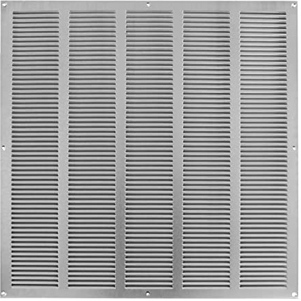 Prostko LTD Rejilla de ventilación de acero galvanizado plateado, 500 x 500 mm, con mosquitera, malla antiinsectos, moderna cubierta plana para conductos