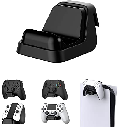 playvital Wandhalterung Controller/Kopfhörer Halter für ps5, Stand mit Anti-rutsches Design für Xbox Series Controller, Wandhalter für Switch Pro Controller Konsole Ständerhalter für ps5(Schwarz)
