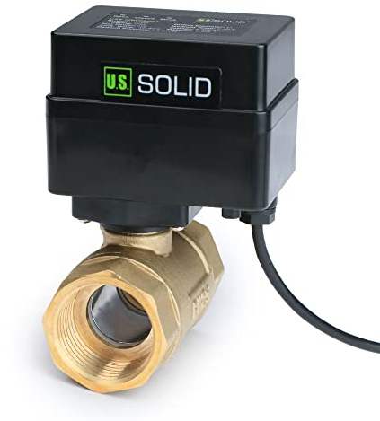 Motorisierter Kugelhahn – 1” Messing-Kugelhahn mit Standardanschluss, 9–36 V AC/DC, 2-Draht-Auto-Return-Setup, stromlos offen (N/O) von U.S. Solid