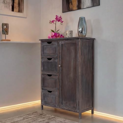 Mendler Kommode HWC-D12AM Shabby-Look Vintage 82x55x30cm - braun | Schrank, Schubladenkommode