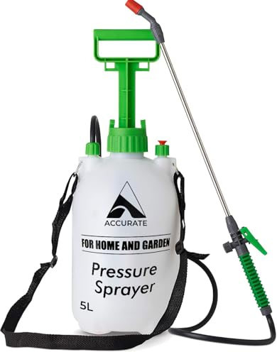 Accurate 5 Litre Garden Pressure Sprayer, Weed Killer, Water Pump Sprayer Ideal for Spraying water, Fertiliser, Detergent and Preservatives
