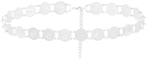 Daesar Bauchketten für Frauen Silber, Taillenkette Sexy Versilbert Vintage Münzen, Körperschmuck Bauchkette Damen Bikini