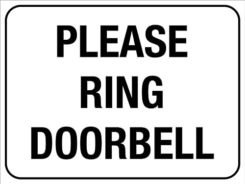 Warning Sign Please Ring Doorbell Rust-Proof Tin Metal Sign Plaque Weatherproof Metal Signs For Indoor,Outdoor Use 20X30Cm