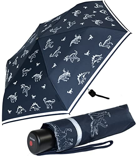 Knirps 4Kids Kinder-Taschenschirm reflective mit Reflexborte und reflektierenden Dinos - All Around