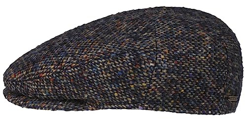 Stetson Colour Spots Driver Flatcap Tweed Multicolour Made in EU Herren Herbst Winter dunkelblau 63 cm