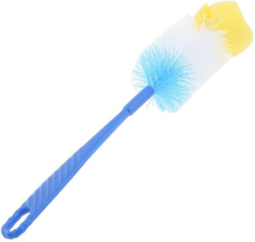 XYZOOM Kitchen Glass Cup Washing Cleaning Bottle Brush Tool Blue Yellow(7ecf4 cacaa 7d246 49958 48952 0ccdd