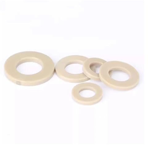 Aqxypas PEEK-Material, Sechskant-Sechskantmuttern, Flache Unterlegscheibe, M2, M2,5, M3, M4, M5, M6, M8, M10, M12, M14, M16, M18, M20 (Size : WASHERS ONLY)