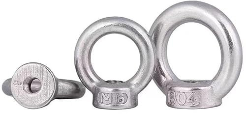 Hebeösenmuttern, Hebeösenschraube, Ringösenschraube, M5~M36 Ösenmutter 304/316 Edelstahl Marine Hebeösenmutter Ringmutter Schlaufenloch for Heben von Kabelseilen (Size : 304 M12 4pcs)