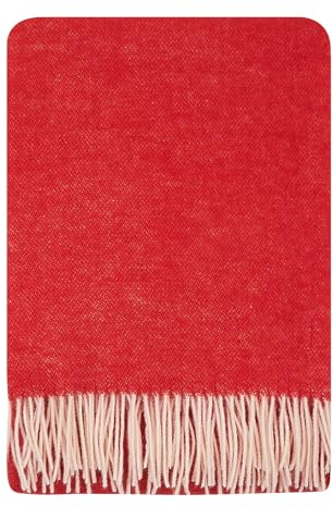 New Zealand Virgin Wool Throw Blanket, Indoor & Outdoor, Soft Blanket with Fringes, 55 x 79 in (140 x 200 cm)
