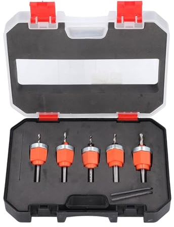 Juego de Brocas para Avellanador, 5 uds., 2,8, 3, 3,2, 3,5 y 4mm, Perforadora con Tope de Profundidad Ajustable para Madera y Plástico