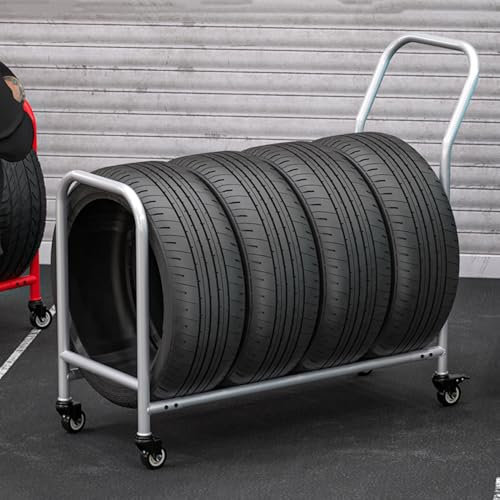 (de:Reifenregal, Rollregal für die Reifenlagerung 43,3 x 17,3 x 41,7, Hochleistungs-Rollregal aus Metall für den Innen- und Außenbereich, Reifenregal für Garagenlager)