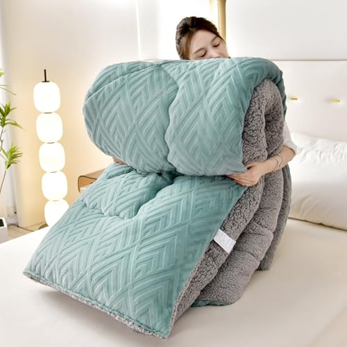SXZAGZR Manta Sofa para Cama Grande Invierno De Colchas Gruesa Borrego Pelo Gruesa Calentita Manta Sofá Suave Y Caliente con Borreguito Cachemira Cordero Nórdico (Azul,150x200cm 2.5kg)