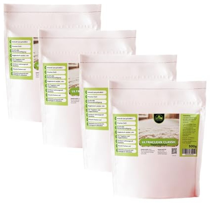 JaTop UltraClean Classic 6690053105 - Polvo para limpieza de alfombras (4 x 500 g, también como alternativa para Vorwerk Kobosan 6690053105)