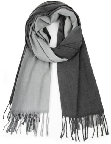Glamexx24 Schal Damen Winterschal Gefühl Langer Schal mit Fransen Baumwolle Warm Herbst Winter Unifarben Deckenschal und Tücher 200 x 74 cm, 165x 70 cm