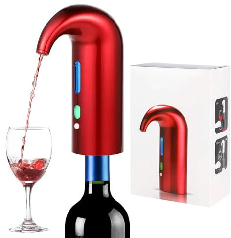 Decanter elettrico, aeratore per vino da 4 W, erogatore automatico intelligente con cavo USB ricaricabile da 1800 mAh, dispenser per vino per appassionati di vino