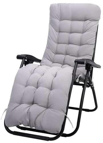 AevQuas Solo cuscini per sedia a dondolo, con 6 lacci e copertura superiore fissa, antiscivolo, per sedia a sdraio da giardino, per esterni, spiaggia, portico, altalena, patio (senza sedia) (grigio)