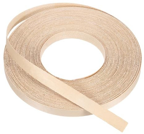 PATIKIL Cinta de borde de haya, 1/2 pulgada x 49.2 ft Cinta de haya preencolada para bordes de madera contrachapada flexible con adhesivo Hot Melt para la restauración de muebles