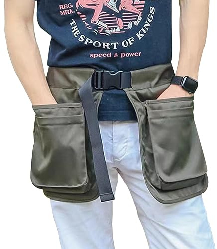 Xuyuehengqdd Grembiule da addestramento per cani, con tasche staccabili e cintura regolabile, tasche in vita, per donne e uomini (verde)