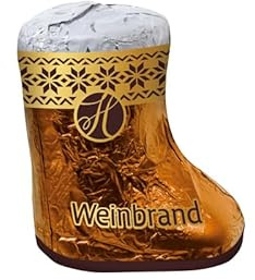 Heilemann Weinbrand Stiefelchen mit flüssiger Füllung, Edelbitter-Schokolade, Vorratspack, Karton, 75 x 19 g, 75 Stück