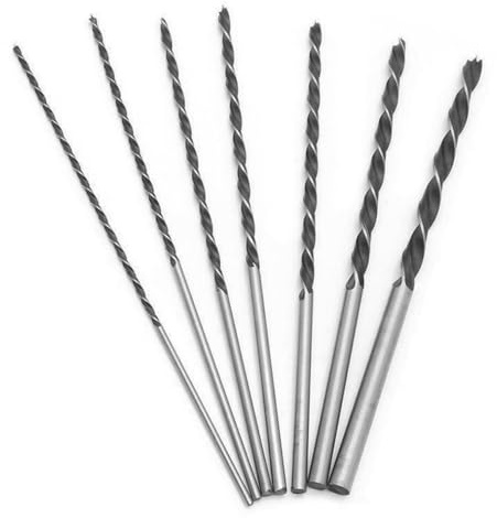 7-Piece Extra Long Wood Drill Bit Set – High-Speed Steel Auger Bits (4mm–12mm) – Spiral Design for Woodworking – Compatible with Most Drills