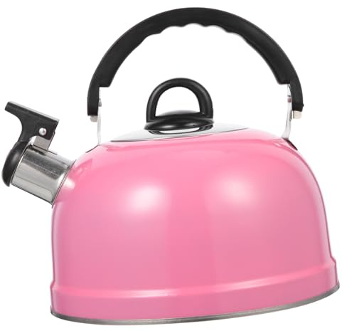 Bollitore in Acciaio Inossidabile Rosa con Avviso Sonoro | Diametro Ampio del Beccuccio, Uso su Piano a Induzione, Adatto Agli Amanti del Tè