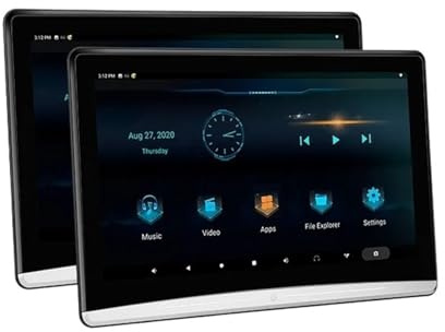 Headrest TV Monitor 13.3 Inch Car 4K Display Multifunction Tablet Touch Screen Player Video Music Bluetooth HDMI(13.3(2G 16G) 2 pcs)