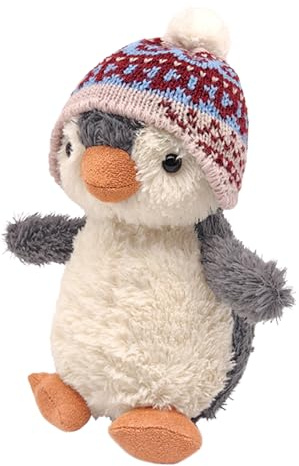 LUYIEDHA Pinguin Kuscheltier, Kuscheltier Pinguin Plüschpuppe mit Kapuze, 16cm Weicher Kuscheliger Plüschpinguin für Reisebegleiter, Geschenke für Erwachsene (grau A)