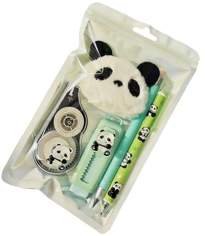 Ensemble de papeterie en forme d'animal – stylo à effacer en peluche, fournitures scolaires créatives pour, étudiants, garçons, filles | Outils d'écriture fonctionnels avec ruban