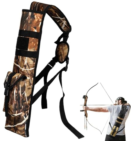 Generisch Rückenköcher Back Pack Traditional Köcher für Pfeile Bogenschießen Rückenpfeil Köcher für Recurve/Compound Bogen Jagd Zielübungen für Erwachsene