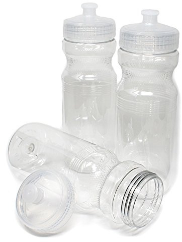 Rolling Sands BPA-Free 24 Ounce Clear Water Bottles, 3 Pack, Made in USA