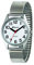 Ravel - Unisex-Uhr mit superflachem Sichthilfe-Edelstahl-Expanderarmband mit großen Zahlen und Zeigern - silbernes Ton/weißes Zifferblatt