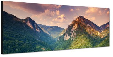 Augenblicke Wandbilder Keilrahmenbild Wandbild 150x50cm Montenegro Landschaft Gebirge Wald Natur