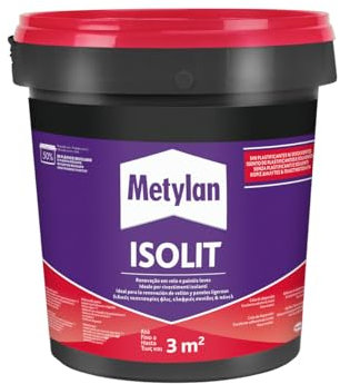 Metylan Isolit, Adesivo in Pasta Bianco per Applicazione di Polistirolo, Poliuretano espanso, Lana di Roccia e di Vetro, Rivestimenti in Sughero e di Isolanti Termici ed Acustici, Secchio da 925g