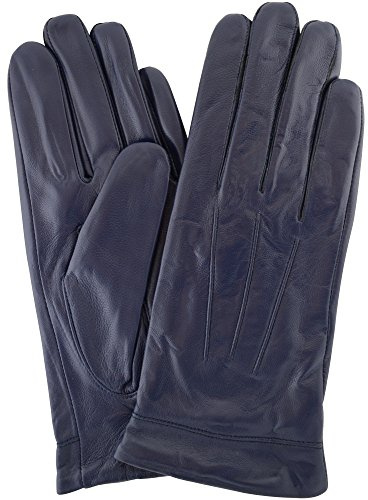 SNUGRUGS Womens Butter Soft Premium Leather Glove with Classic 3pt Stitch Design & Warm Fleece Lining - Navy - Medium (7)