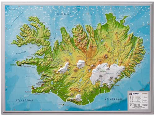 Relief Island klein 1:500.000: Tiefgezogenes Kunststoffrelief