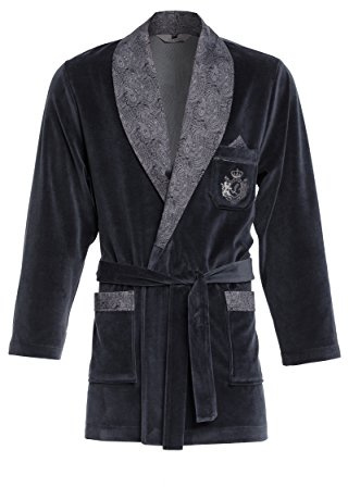 Kort morgonrock för herr RE-111 velour badrock – elegant, Graphit C2, XXL