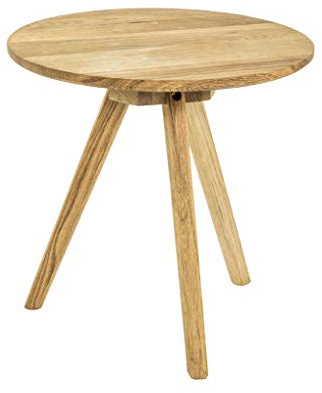 HAKU Beistelltisch rund Eiche Massivholz runder Couchtisch Sofatisch - Maße: H 40 x Ø 40 cm Style: Traditional