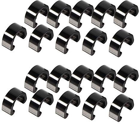 Saipor 20pcs Aluminum Alloy Bike Cable C-clips Brake Cable Housing Clip