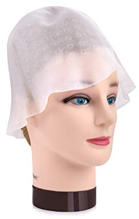 PONIK'S PROFESSIONAL - Strähnenhaube aus Silikon für Stränchen, Balayage, Strähnchen Set, Zubehör mit Strähnennadel und Färbepinsel, Strähnenhaube mit Kreuzlöchern aus Silikon