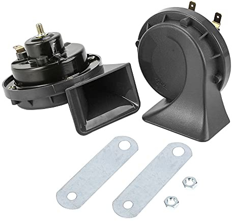 MOCNT 2Pcs 12V Trombe Auto 120db Super Forte Tromba per Camion Aria Elettrica Clacson Camion Impermeabile Corno di lumaca Horn Doppio Tono Veicolo Motociclo