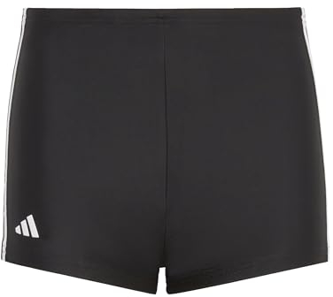 adidas Bambino Classic 3-Stripes Swim Boxers, Black/White, 7-8 Years